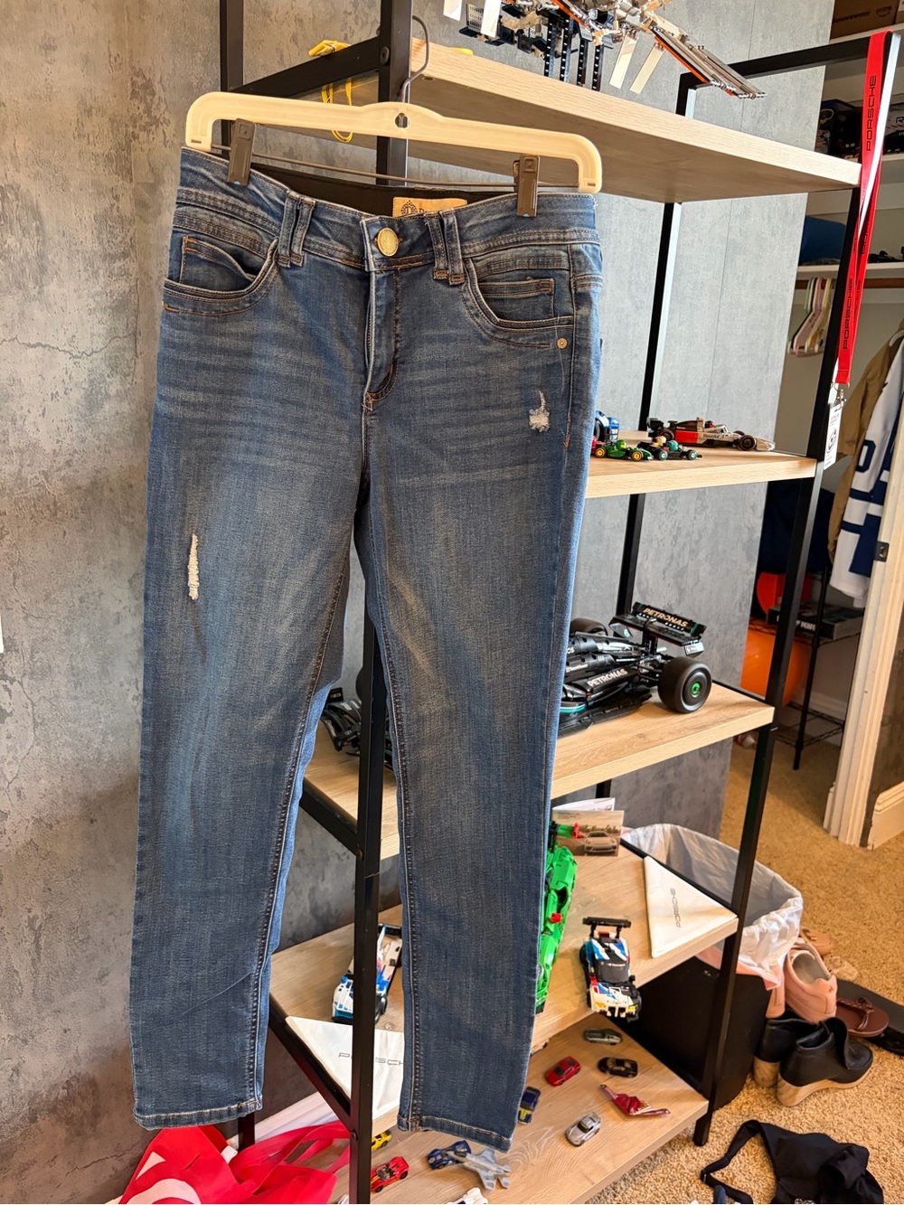 Democracy Women's  Jeans in Medium Blue with Light Distress